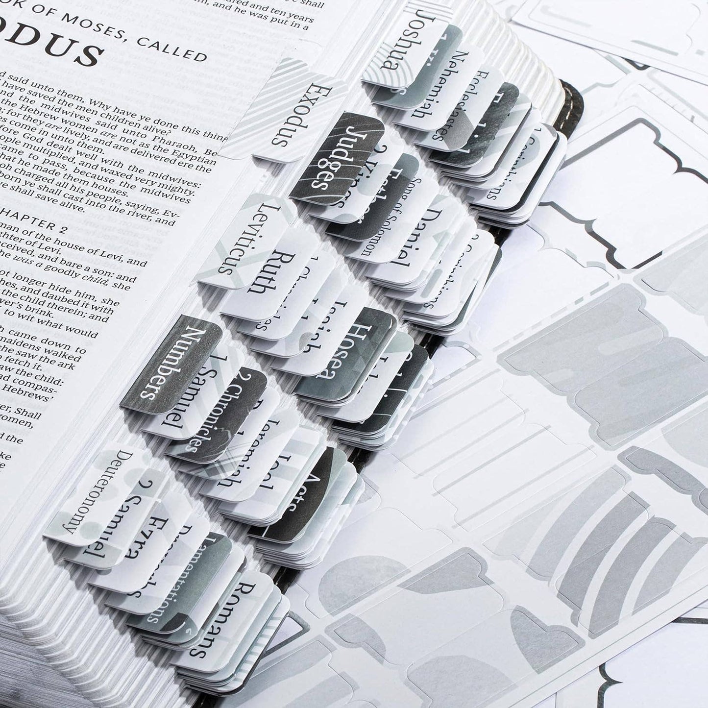 Mr. Pen Gray Bible Tabs - 75 Durable Labels