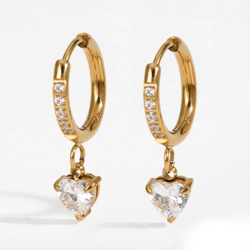 18K STAINLESS STEEL TARNISH FREE CRYSTAL EARRINGS