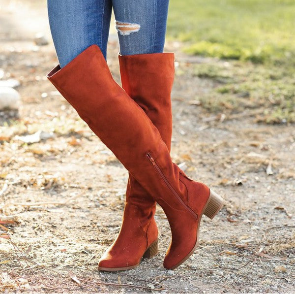 Rust Knee High Boots