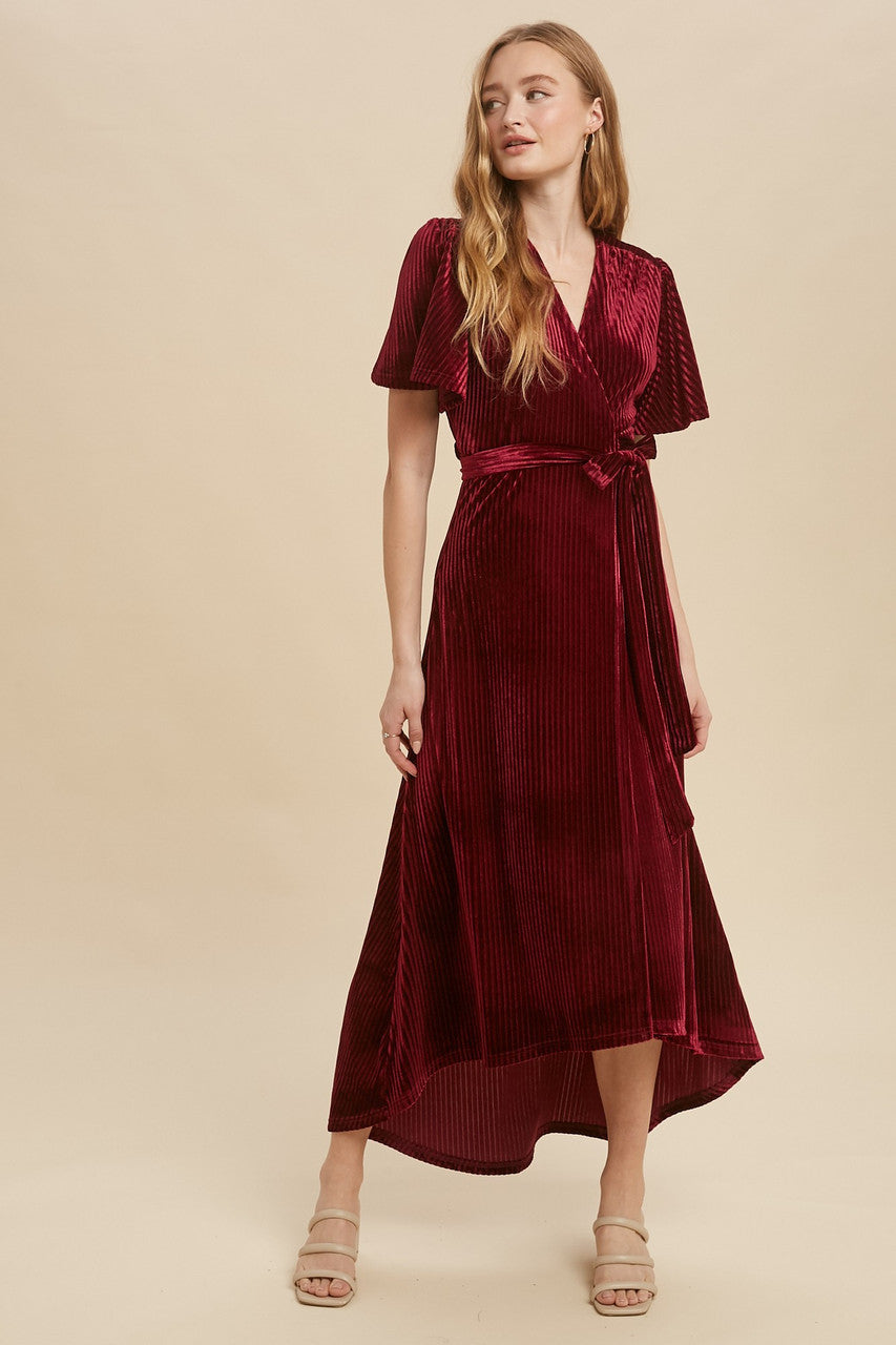 Merlot Holiday Wrap Dress