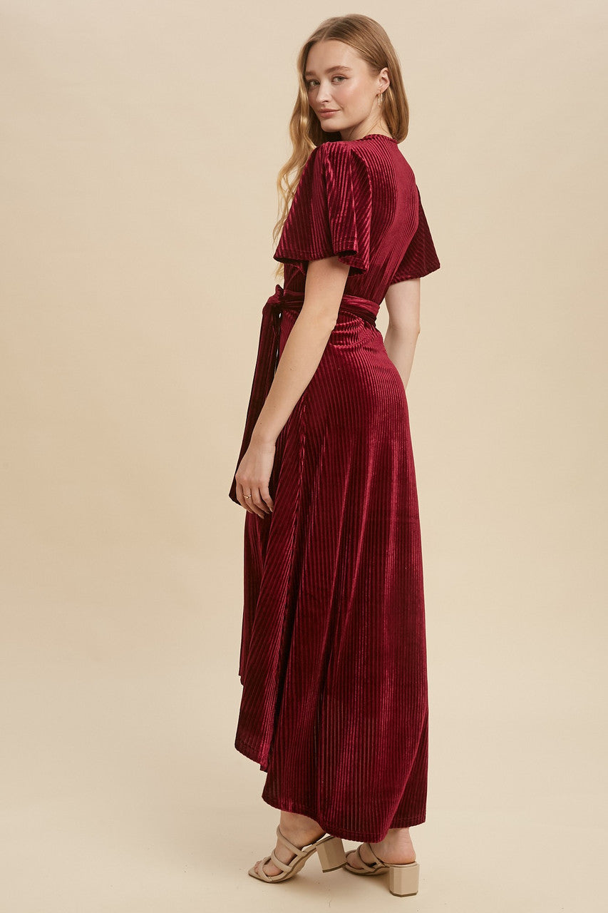 Merlot Holiday Wrap Dress