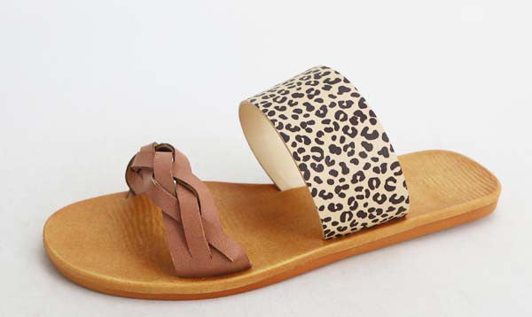 Leopard & Cognac Sandals