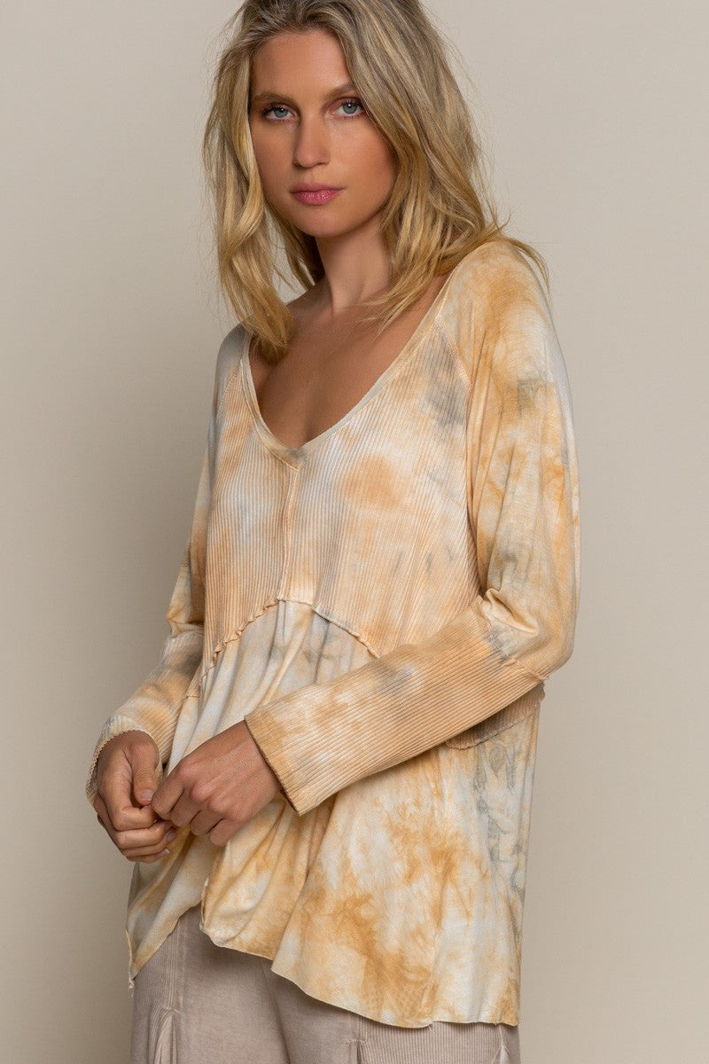 Coconut Dip Dyed Knit Top