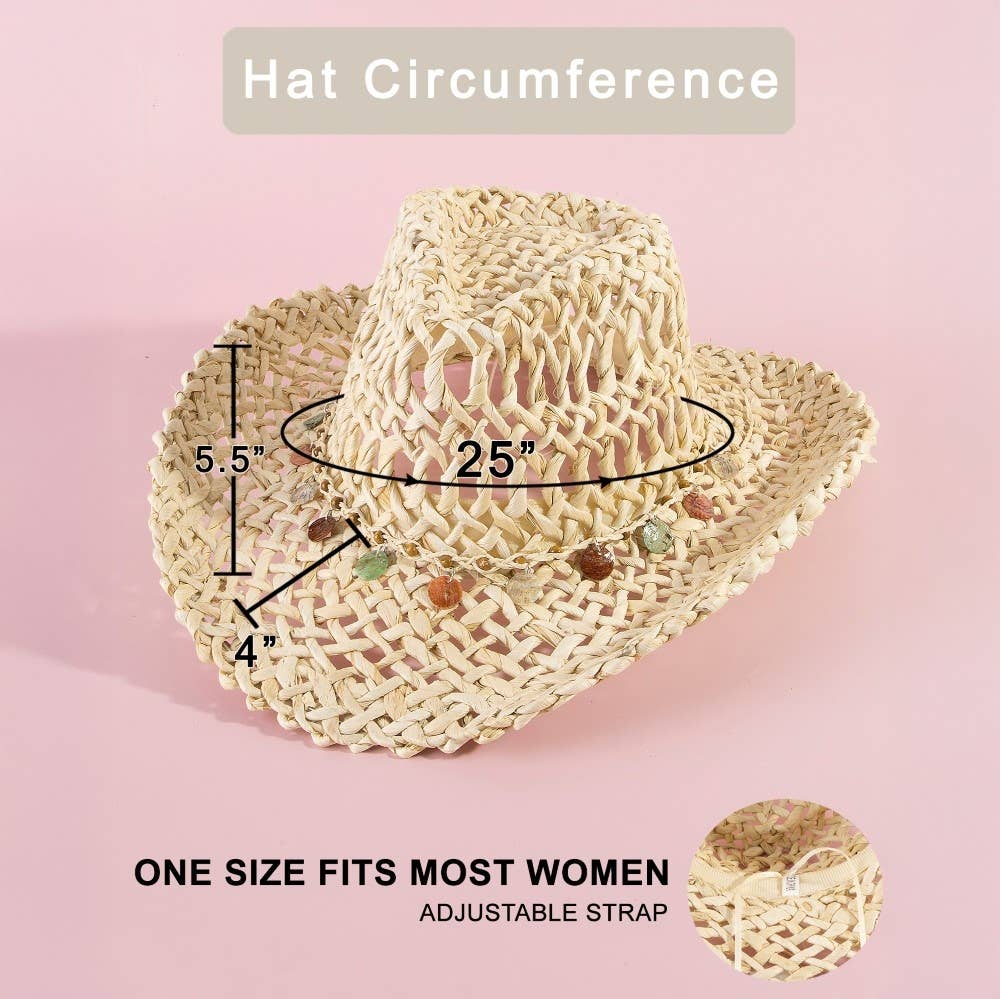 Basket Weave Western Assorted Discs Cowboy Hat