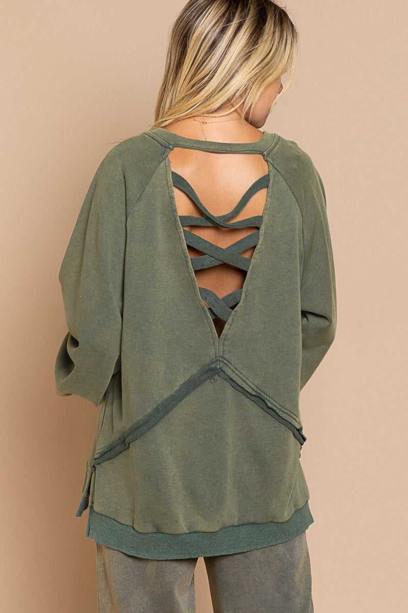 Vintage Moss Back Cross Sweatshirt