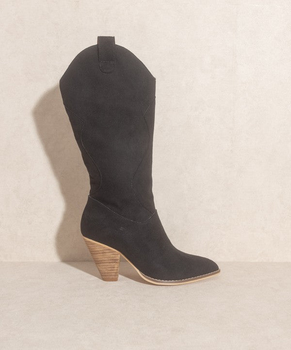 Black Western Knee-High Boots