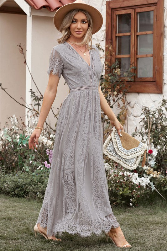 Grey Lace Maxi