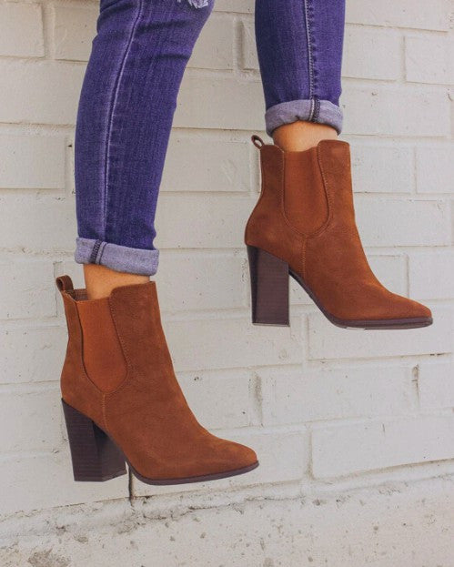 Cognac Chelsea Ankle Booties