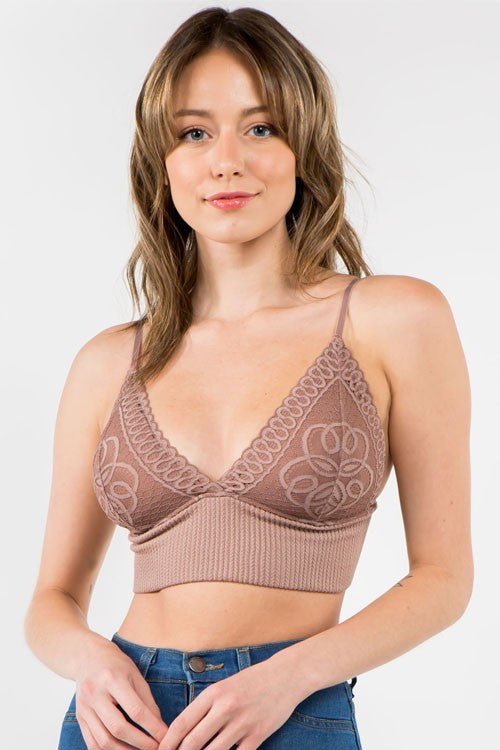 Cocoa Lace Detail Bralette