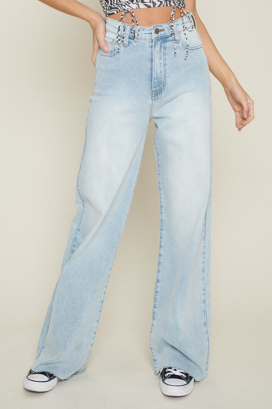 Light Wash Wide Leg Jean