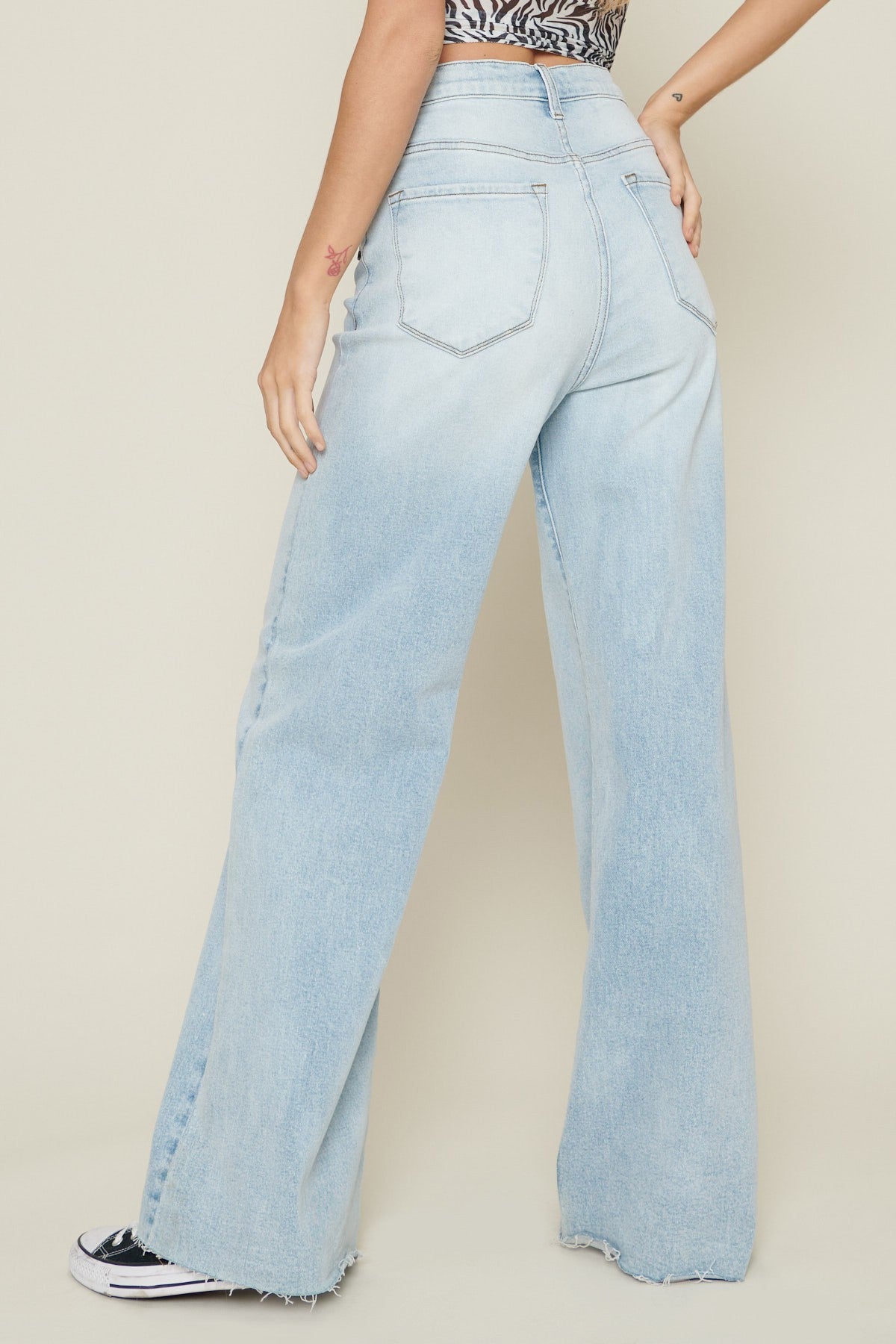 Light Wash Wide Leg Jean