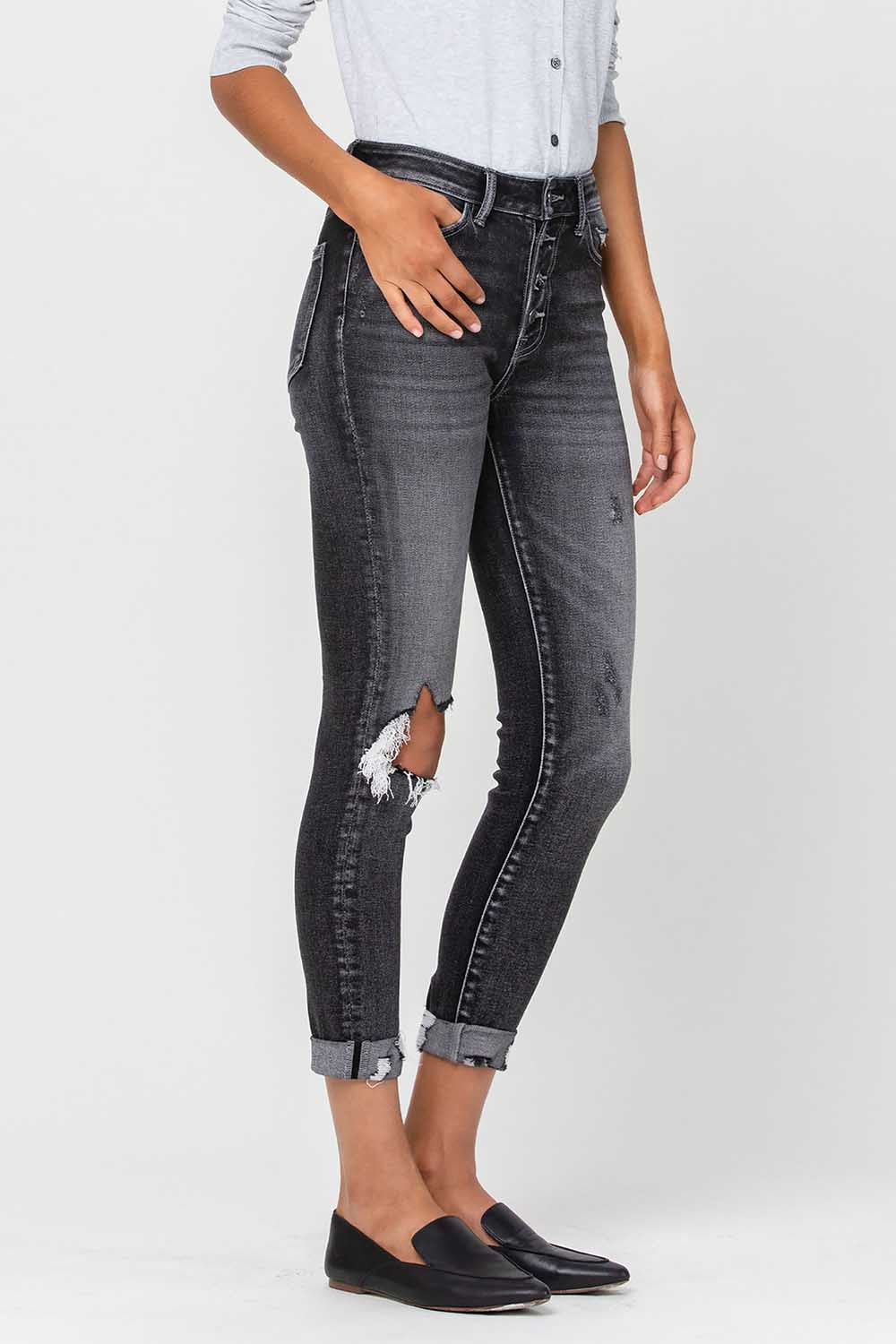 Black Cropped Skinny Jeans