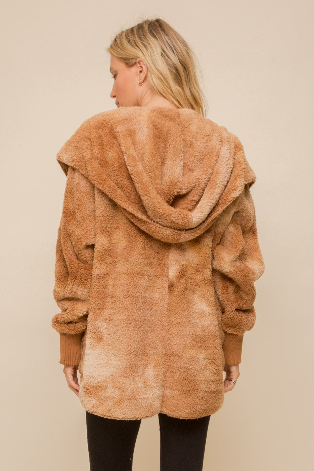 Brown Faux Fur Hooded Jacket