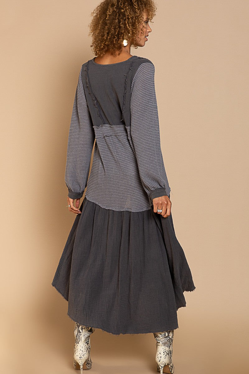Charcoal Open Cardigan Dress