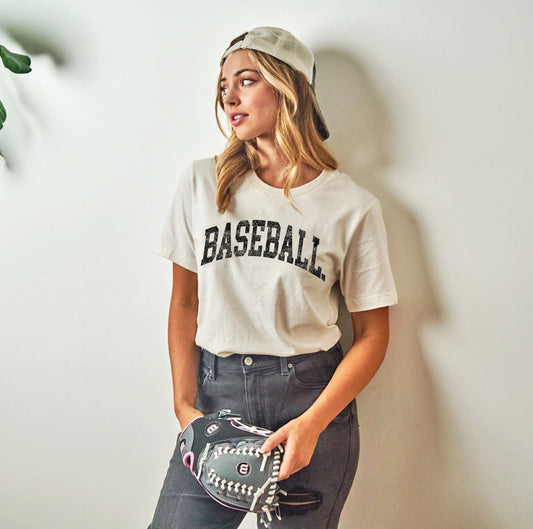 Tan Baseball Graphic T-Shirt