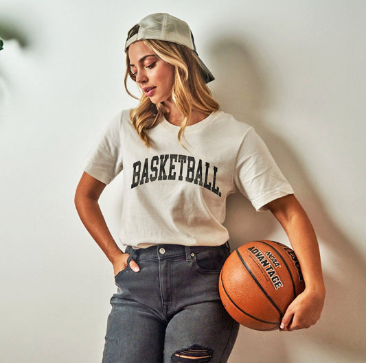 Tan Basketball Graphic T-Shirt
