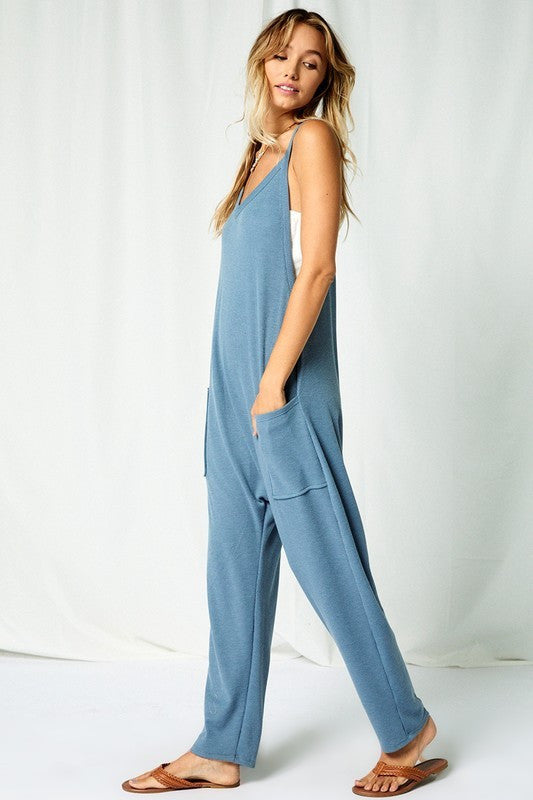 Denim Relaxed Knitted Jumpsuit