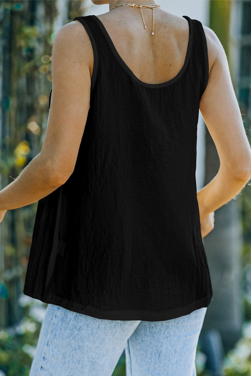 Black Button Tank