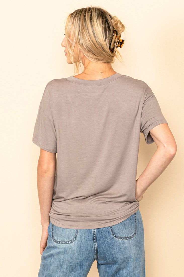 Taupe Soft Basic T-Shirt