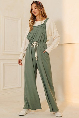 Lt. Olive Wide Leg Jumpsuit