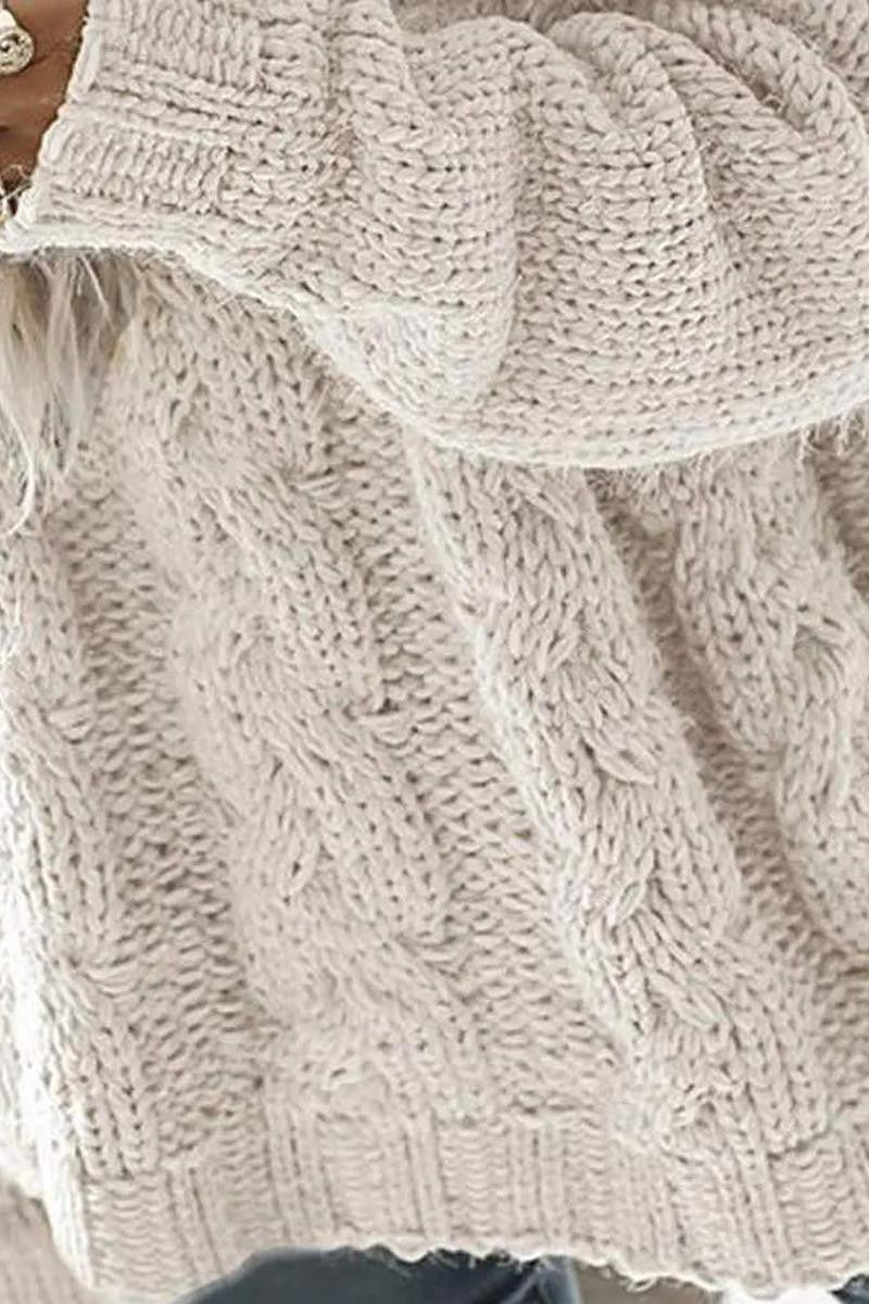 Beige Cable Knit Sweater