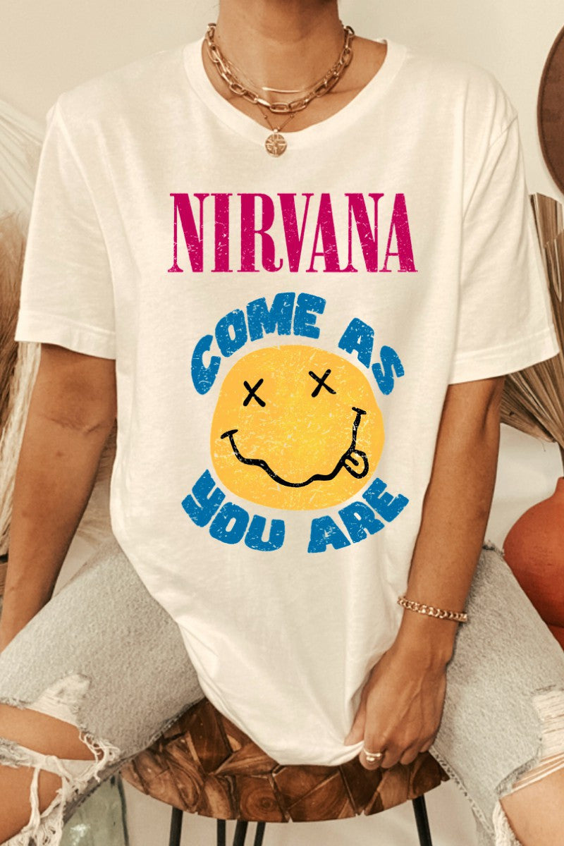 Vintage White Nirvana Graphic Tee