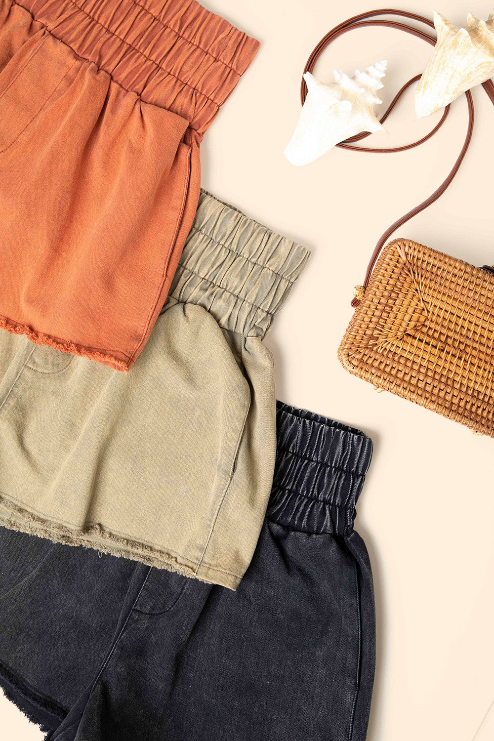 High Waist Band Mini Shorts