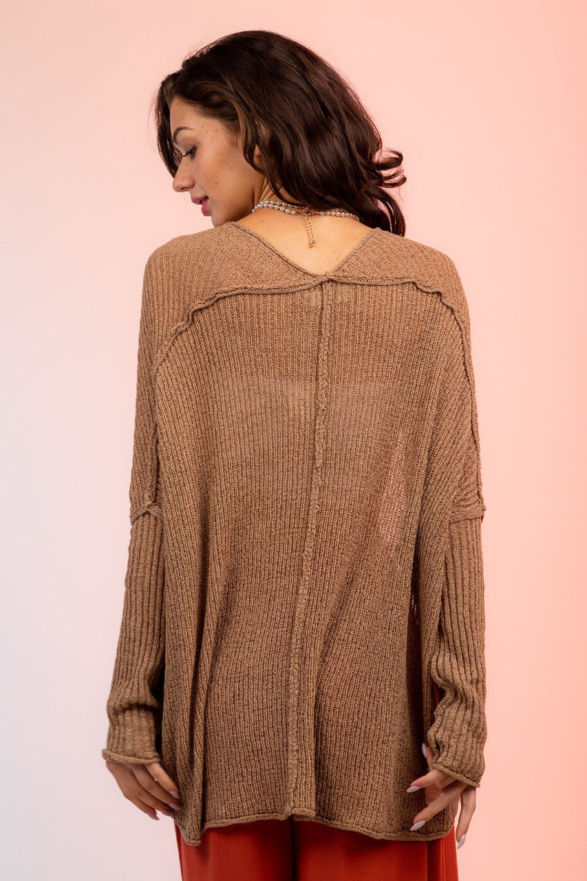 Sheer Mocha Cardigan