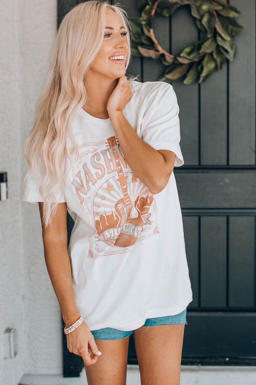 White Nashville Graphic Tee