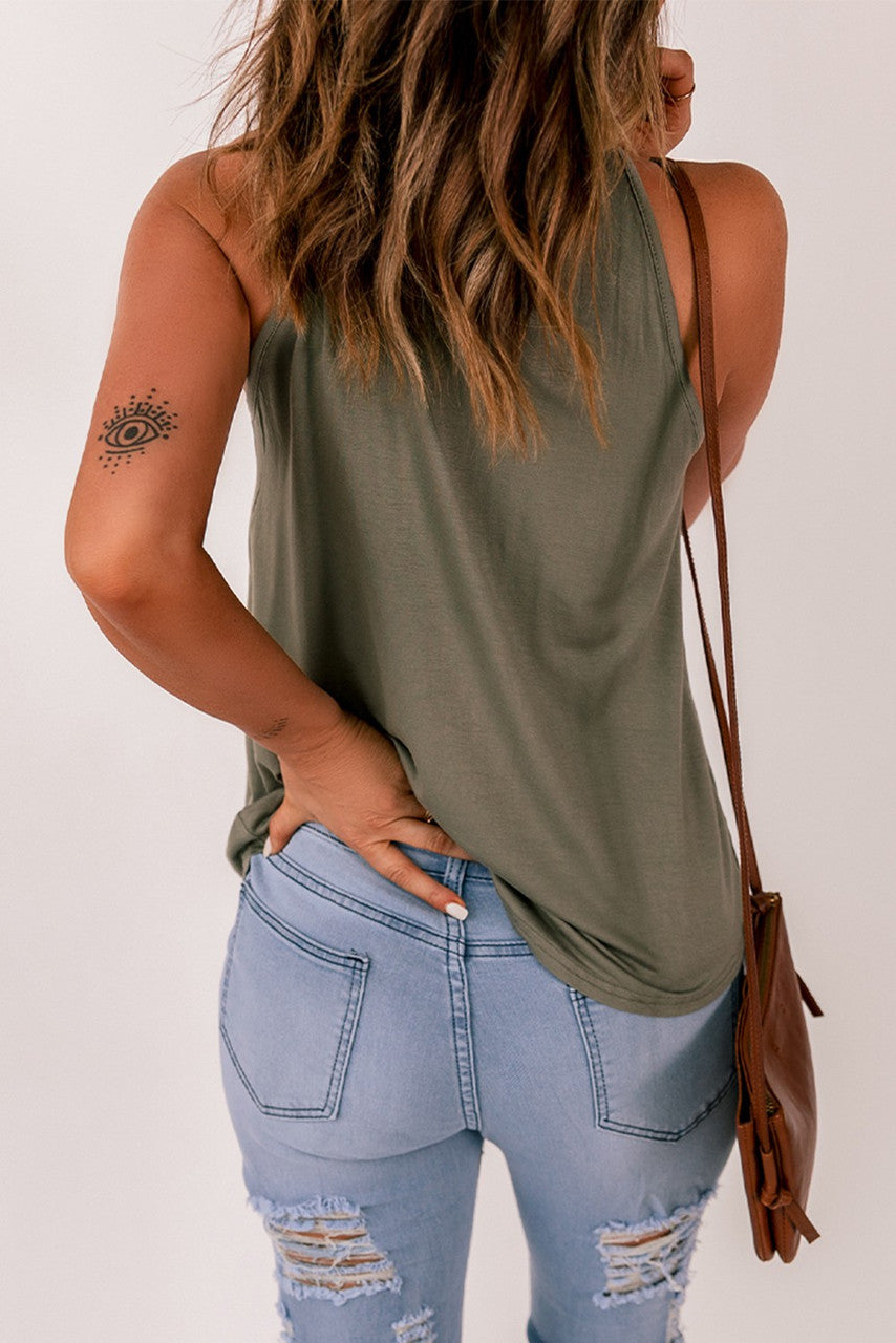 Green Crochet Detail Tank