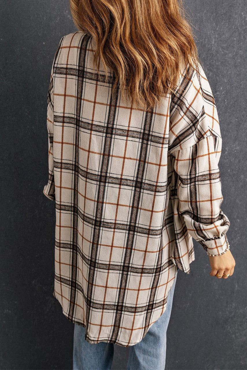 White Oversized Plaid Shacket