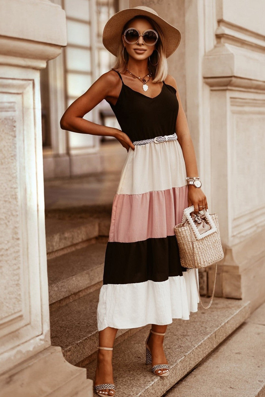 Multi ColorBlock Maxi Dress