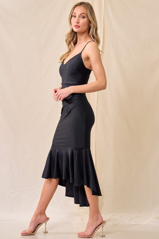 Black Midi Mermaid Fit Dress