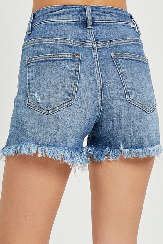 High Rise Side Slit Shorts