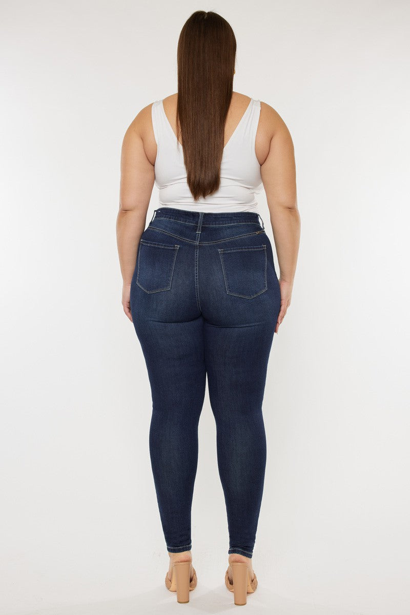 Plus Size Dark High Rise Skinny Jeans