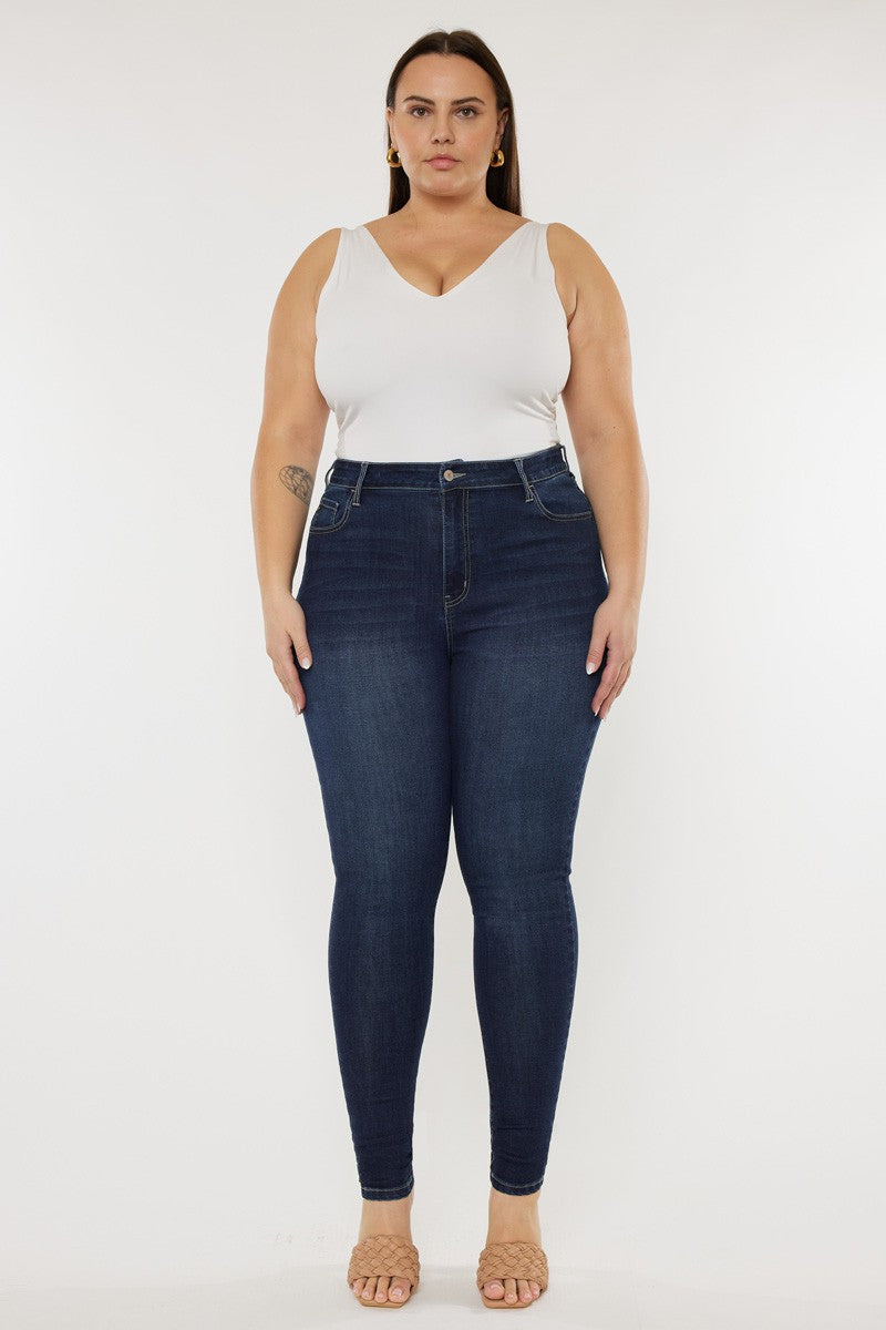 Plus Size Dark High Rise Skinny Jeans