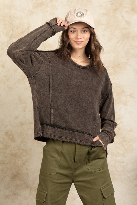 Black Mineral Washed Top
