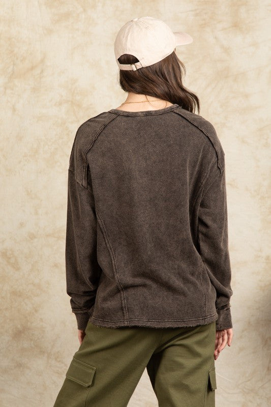 Black Mineral Washed Top