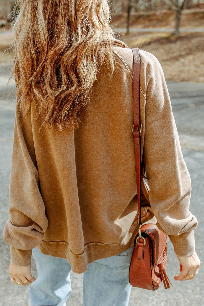 Khaki Vintage Washed Pocketed Shacket