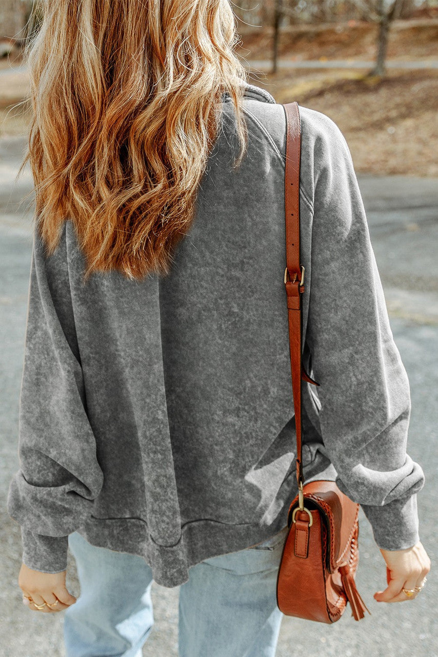 Gray Vintage Washed Pocketed Shacket