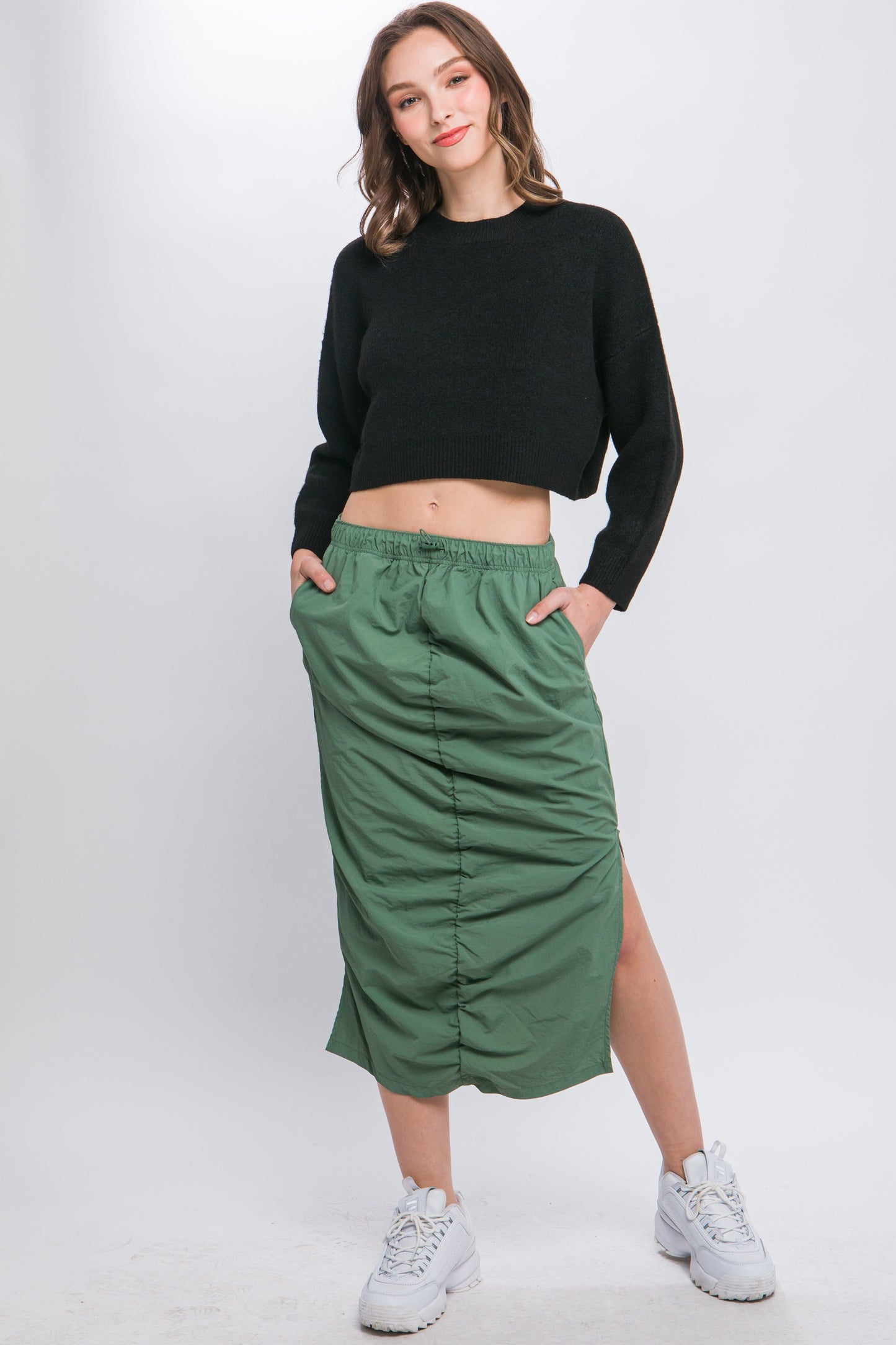 Black Wool Cropped Sweater