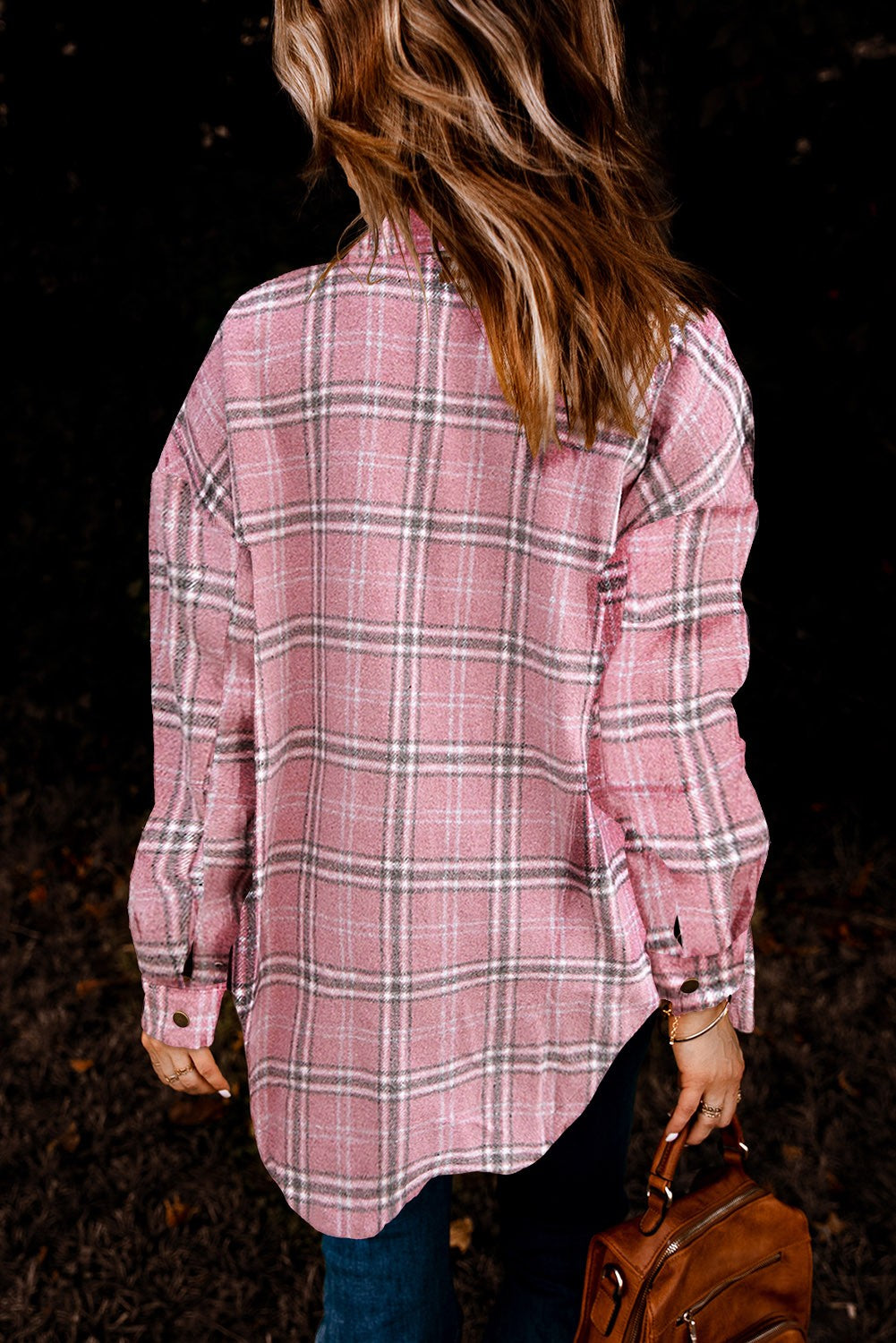 Pink Plaid Pattern Shacket