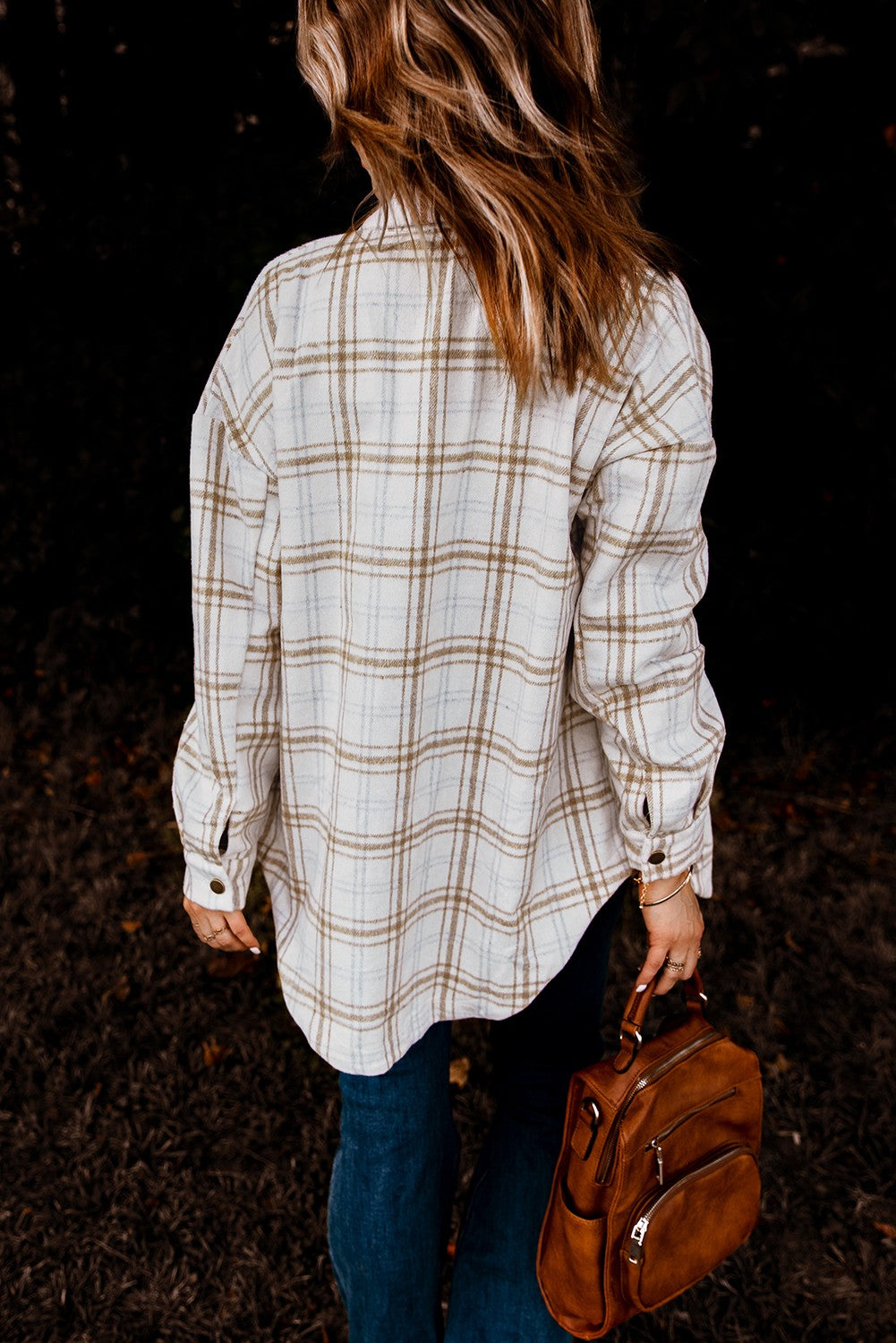 Khaki Plaid Pattern Shacket