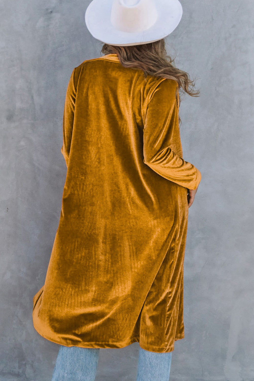 Yellow Retro Velvet Coat