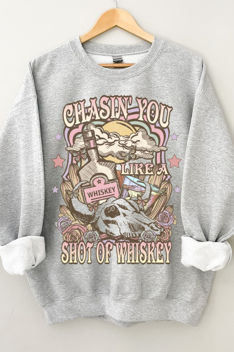 Heather Grey Chasin' You Graphic Crewneck