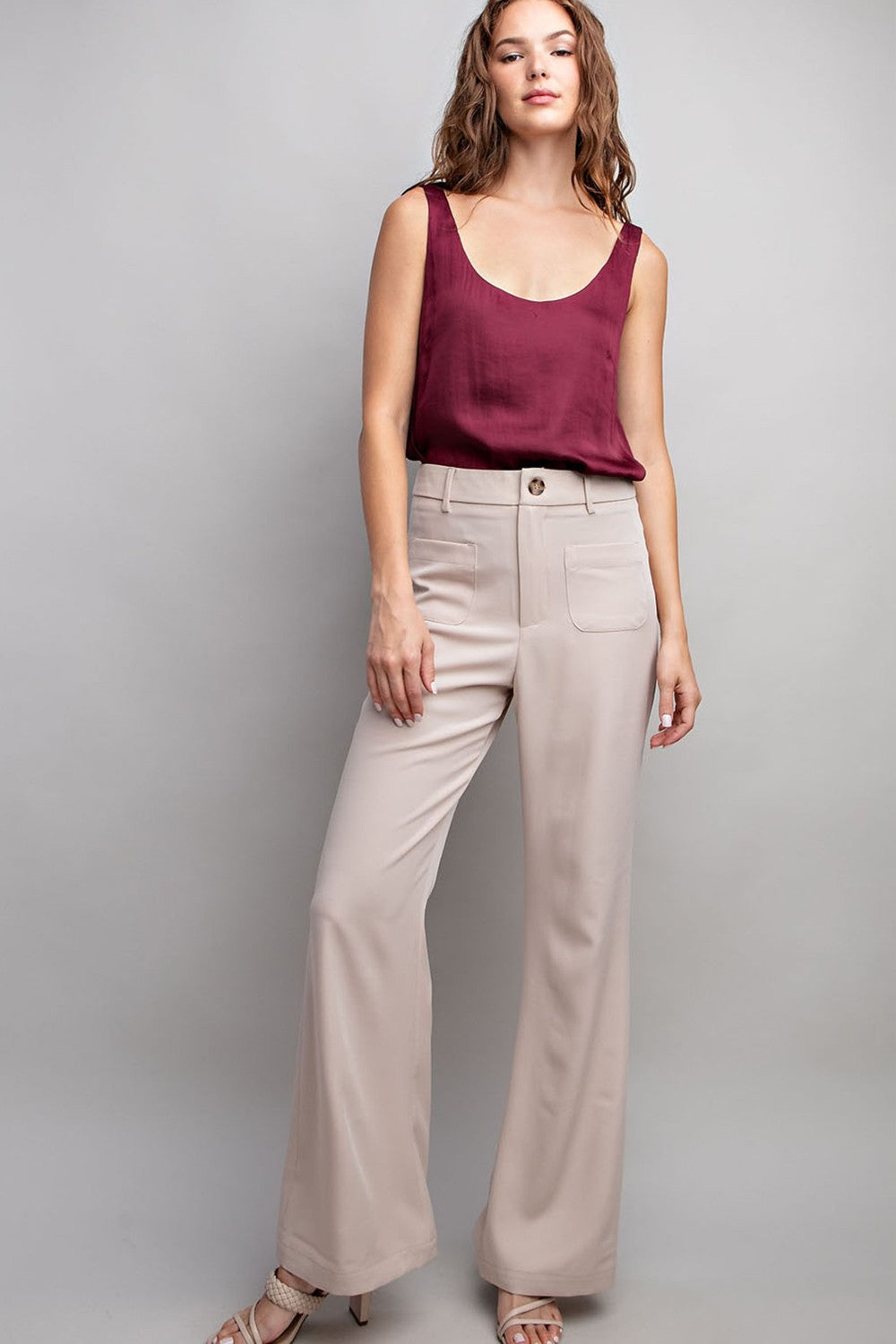 Oatmeal Straight Leg Dress Pants