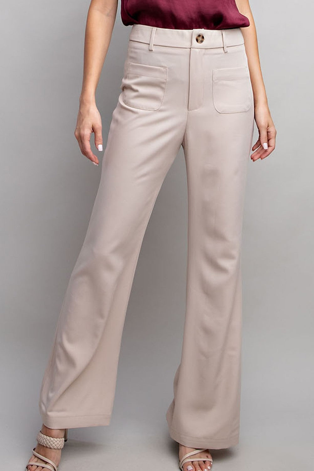 Oatmeal Straight Leg Dress Pants