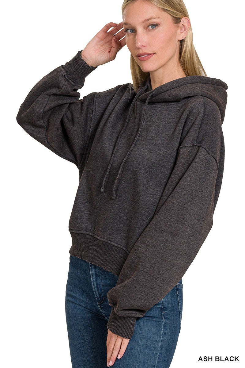 Ash Black Acid Wash Hoodie