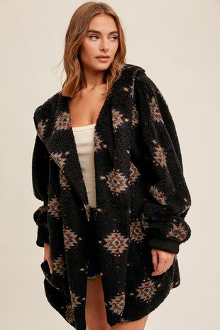 Aztec Print Sherpa
