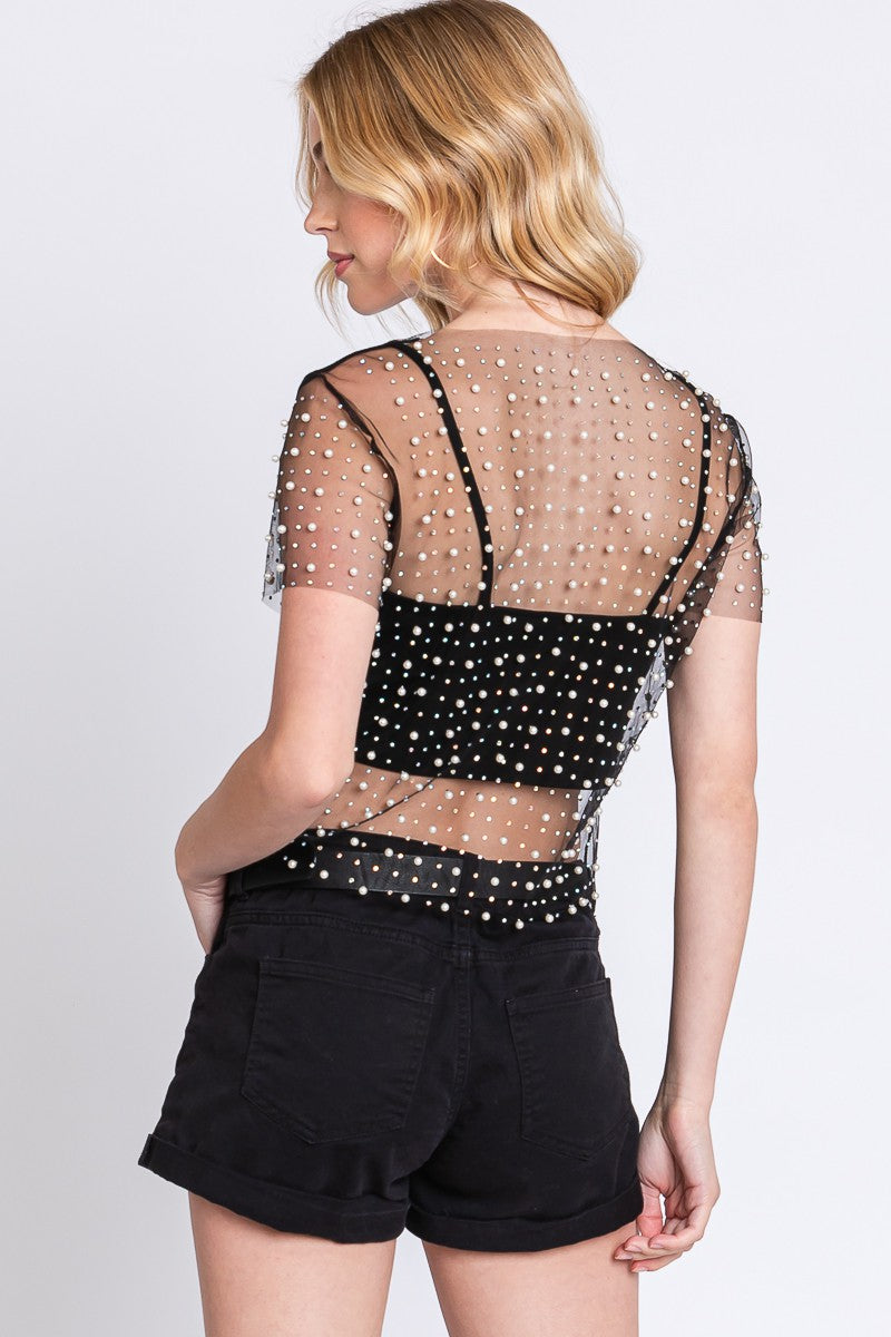 S/S Rhinestone Top